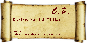 Osztovics Pólika névjegykártya